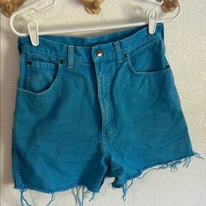 Lands' End Blue Jean Shorts High-Waisted Cut-Off